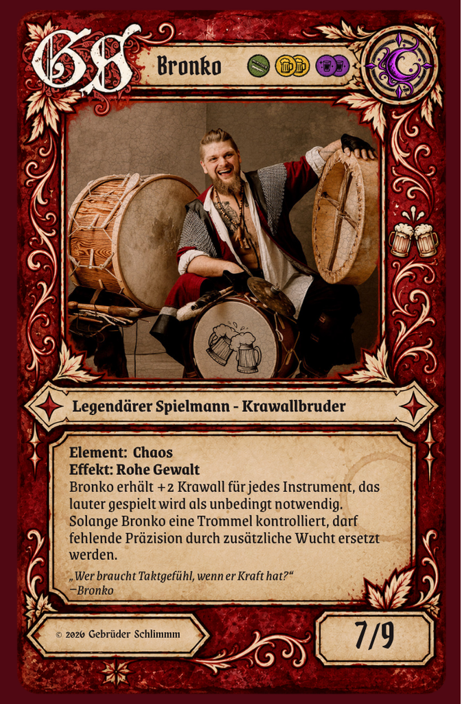 Sammelkarte von Bronko – Gebrüder Schlimmm